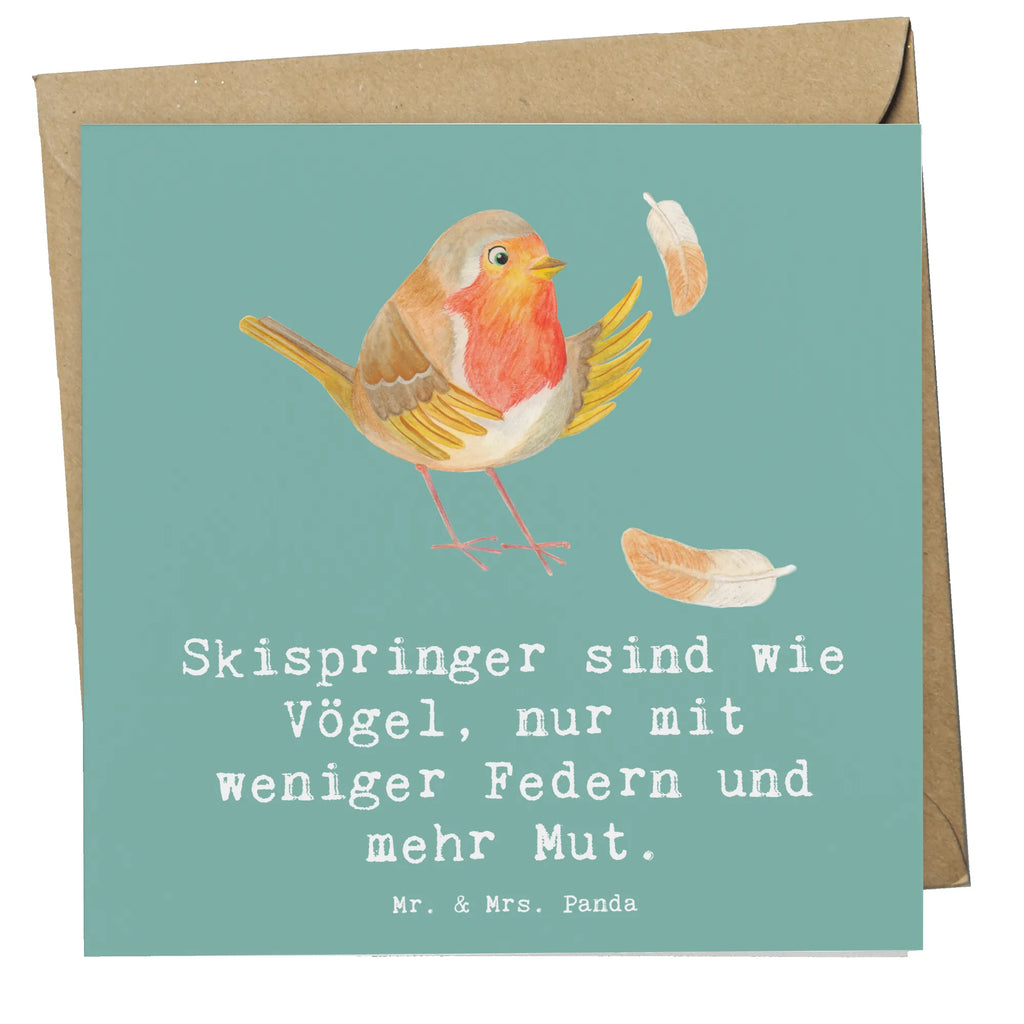 Deluxe Card Skispringer sind wie Vögel, nur mit weniger Federn und mehr Mut. Klappkarte, Karte, Hochwertige Grußkarte, Einladungskarte, Hochwertige Klappkarte, Glückwunschkarte, Hochzeitskarte, Grußkarte, Geburtstagskarte, Geschenk, Sport, Sportart, Hobby, Schenken, Danke, Dankeschön, Auszeichnung, Gewinn, Sportler