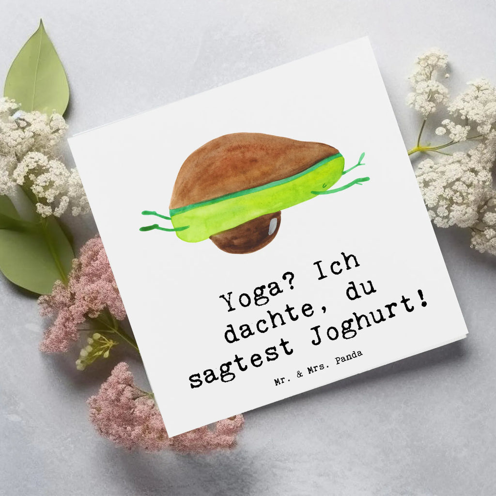 Deluxe Card Yoga? Ich dachte, du sagtest Joghurt! Grußkarte, Hochzeitskarte, Klappkarte, Geburtstagskarte, Hochwertige Grußkarte, Hochwertige Klappkarte, Karte, Einladungskarte, Glückwunschkarte, Geschenk, Sport, Sportart, Hobby, Schenken, Danke, Dankeschön, Auszeichnung, Gewinn, Sportler
