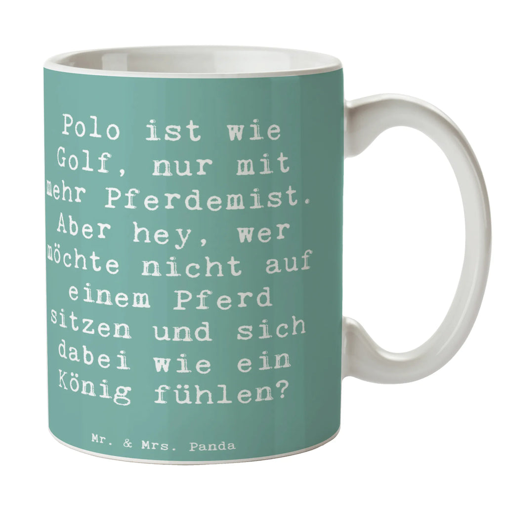Mug Saying Polo ist wie Golf, nur mit mehr Pferdemist. Aber hey, wer möchte nicht auf einem Pferd sitzen und sich dabei wie ein König fühlen? Tasse, Teetasse, Bürotasse, Porzellantasse, Tasse mit Zitaten, Tasse mit Motiven, Geschenktasse, Kaffeetasse, Keramiktasse, Geschenk, Sport, Sportart, Hobby, Schenken, Danke, Dankeschön, Auszeichnung, Gewinn, Sportler