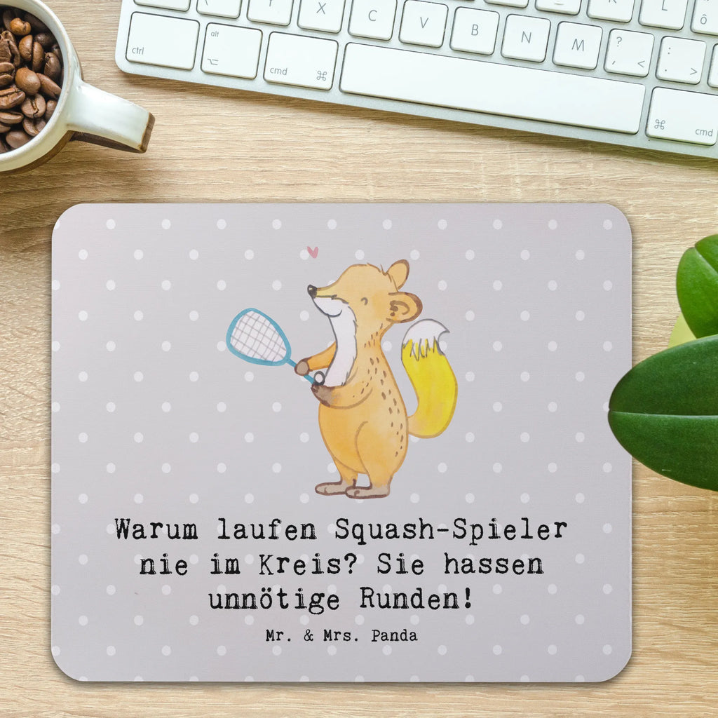 Mouse mat Warum laufen Squash-Spieler nie im Kreis? Sie hassen unnötige Runden! Büroausstattung, Einzigartiges Mauspad, Mauspad Büro, Computer zubehör, Designer Mauspad, Mauspad, Arbeitszimmer, Mousepad, PC Zubehör, Mausunterlage, Geschenk, Sport, Sportart, Hobby, Schenken, Danke, Dankeschön, Auszeichnung, Gewinn, Sportler