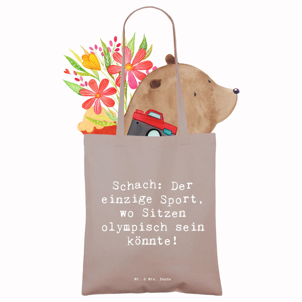 Tote bag Saying Schach: Der einzige Sport, wo Sitzen olympisch sein könnte! Badetasche, Stoffbeutel, Jutetasche, Shopper, Beutel, Stofftasche, Jutebeutel, Tragetasche, Einkaufstüte, Beuteltasche, Einkaufstasche, Schultertasche, Tasche, Umhängetasche, Laptoptasche, Strandtasche, Geschenk, Sport, Sportart, Hobby, Schenken, Danke, Dankeschön, Auszeichnung, Gewinn, Sportler