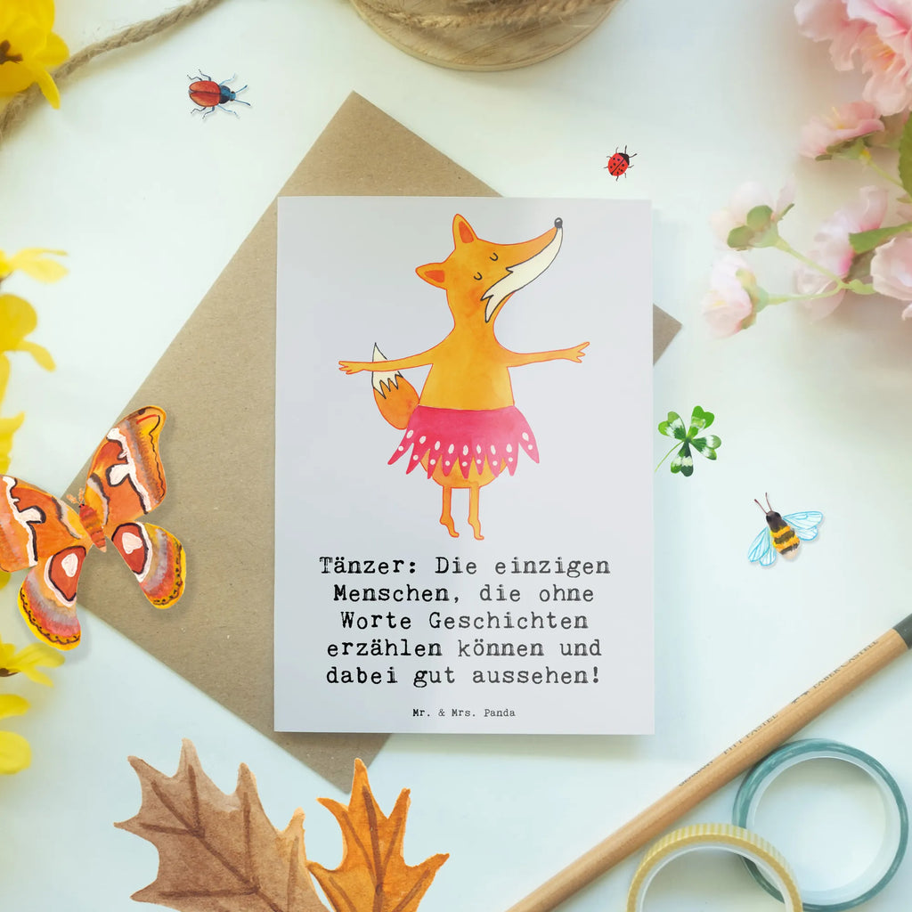 Greetings card Tänzer: Die einzigen Menschen, die ohne Worte Geschichten erzählen können und dabei gut aussehen! Klappkarte, Ansichtskarten, Geburtstagskarte, Grußkarte, Einladungskarte, Karte, Glückwunschkarte, Hochzeitskarte, Geschenk, Sport, Sportart, Hobby, Schenken, Danke, Dankeschön, Auszeichnung, Gewinn, Sportler