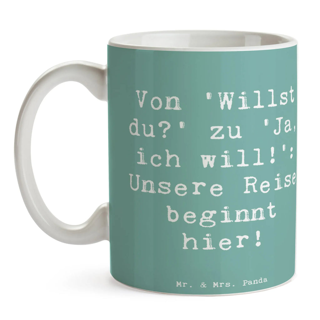 Tasse Spruch Verlobung Abenteuer Teetasse, Geschenktasse, Bürotasse, Tasse mit Zitaten, Porzellantasse, Keramiktasse, Tasse mit Motiven, Kaffeetasse, Tasse, Hochzeit, Hochzeitsgeschenk, Ehe, Hochzeitsfeier, Trauung, Trauungsgeschenk, Hochzeitskarte, Verlobungsfeier, Verlobungsgeschenk, Hochzeitsgeschenkideen, Hochzeitsgeschenke für Brautpaar