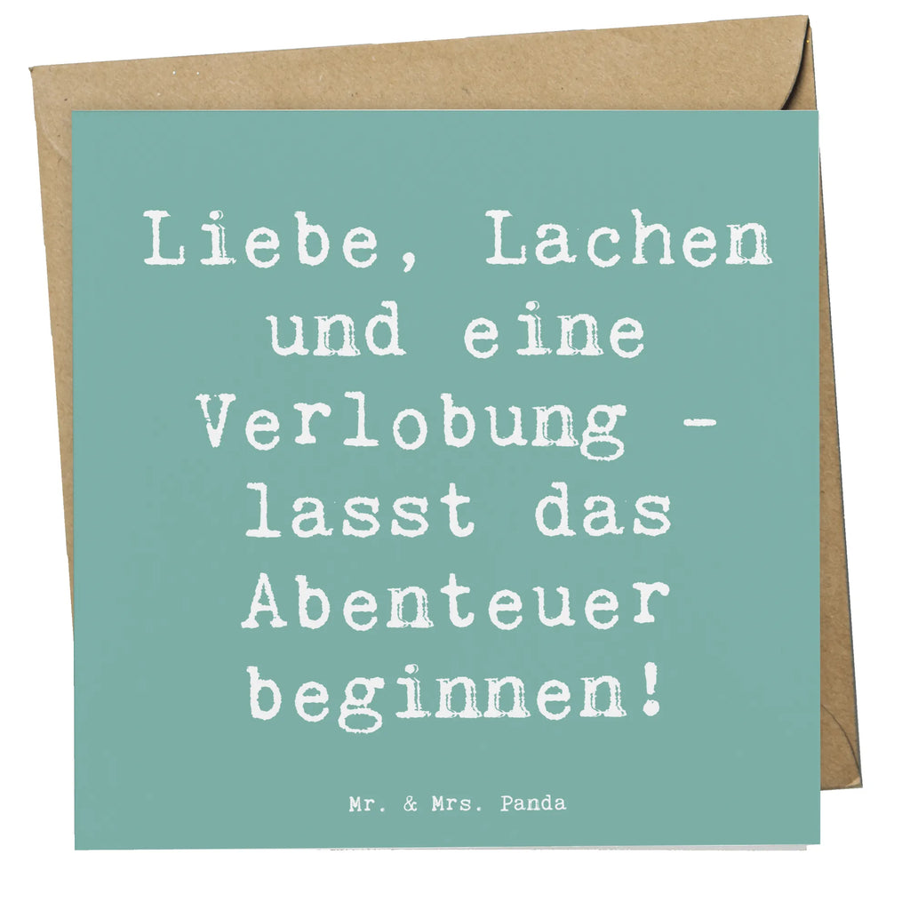 Deluxe Karte Liebe, Lachen und eine Verlobung - lasst das Abenteuer beginnen! Karte, Grußkarte, Klappkarte, Einladungskarte, Glückwunschkarte, Hochzeitskarte, Geburtstagskarte, Hochwertige Grußkarte, Hochwertige Klappkarte, Hochzeit, Hochzeitsgeschenk, Ehe, Hochzeitsfeier, Trauung, Trauungsgeschenk, Verlobungsfeier, Verlobungsgeschenk, Hochzeitsgeschenkideen, Hochzeitsgeschenke für Brautpaar