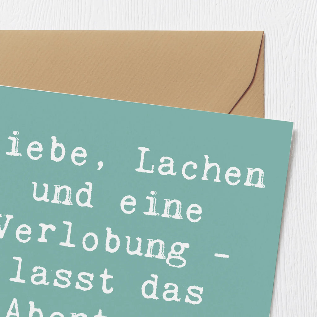 Deluxe Karte Liebe, Lachen und eine Verlobung - lasst das Abenteuer beginnen! Karte, Grußkarte, Klappkarte, Einladungskarte, Glückwunschkarte, Hochzeitskarte, Geburtstagskarte, Hochwertige Grußkarte, Hochwertige Klappkarte, Hochzeit, Hochzeitsgeschenk, Ehe, Hochzeitsfeier, Trauung, Trauungsgeschenk, Verlobungsfeier, Verlobungsgeschenk, Hochzeitsgeschenkideen, Hochzeitsgeschenke für Brautpaar