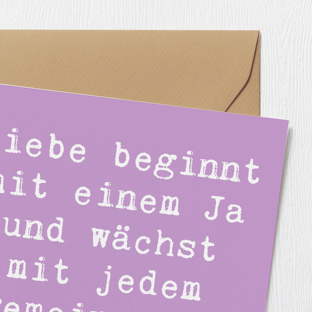 Deluxe Card Saying Liebe beginnt mit einem Ja und wächst mit jedem gemeinsamen Tag. Karte, Grußkarte, Klappkarte, Einladungskarte, Glückwunschkarte, Hochzeitskarte, Geburtstagskarte, Hochwertige Grußkarte, Hochwertige Klappkarte, Hochzeit, Hochzeitsgeschenk, Ehe, Hochzeitsfeier, Trauung, Trauungsgeschenk, Verlobungsfeier, Verlobungsgeschenk, Hochzeitsgeschenkideen, Hochzeitsgeschenke für Brautpaar