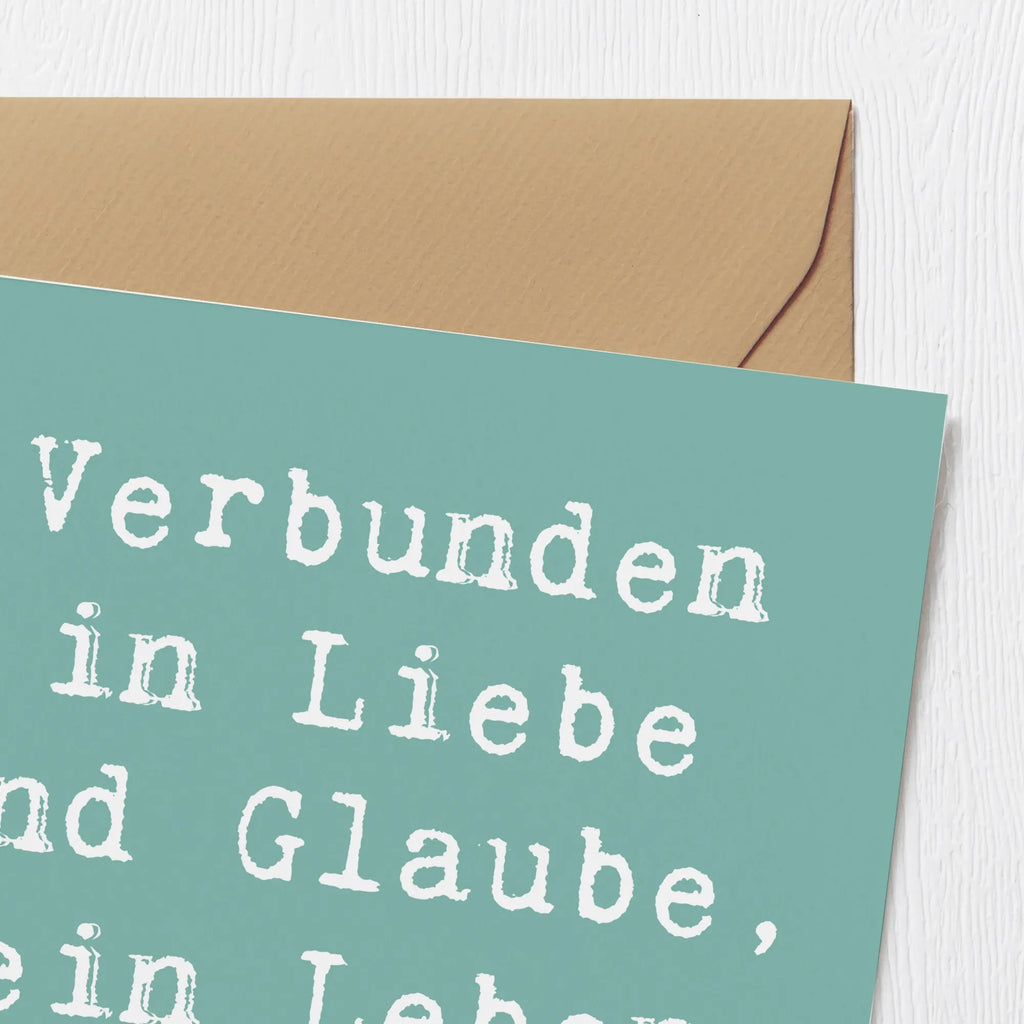 Deluxe Karte Verbunden in Liebe und Glaube, ein Leben lang. Karte, Grußkarte, Klappkarte, Einladungskarte, Glückwunschkarte, Hochzeitskarte, Geburtstagskarte, Hochwertige Grußkarte, Hochwertige Klappkarte, Hochzeit, Hochzeitsgeschenk, Ehe, Hochzeitsfeier, Trauung, Trauungsgeschenk, Verlobungsfeier, Verlobungsgeschenk, Hochzeitsgeschenkideen, Hochzeitsgeschenke für Brautpaar