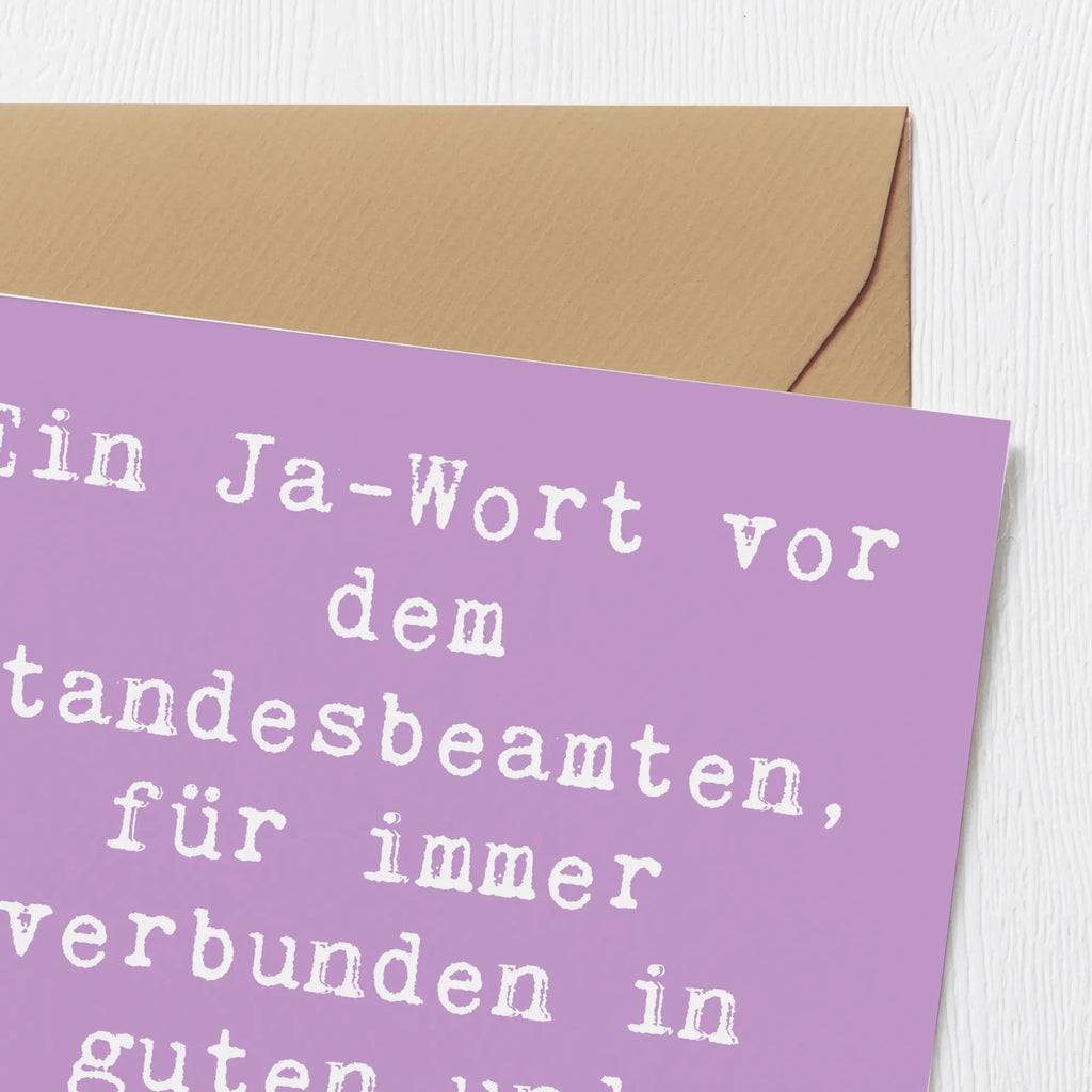 Deluxe Card Saying Ein Ja-Wort vor dem Standesbeamten, für immer verbunden in guten und schlechten Zeiten. Karte, Grußkarte, Klappkarte, Einladungskarte, Glückwunschkarte, Hochzeitskarte, Geburtstagskarte, Hochwertige Grußkarte, Hochwertige Klappkarte, Hochzeit, Hochzeitsgeschenk, Ehe, Hochzeitsfeier, Trauung, Trauungsgeschenk, Verlobungsfeier, Verlobungsgeschenk, Hochzeitsgeschenkideen, Hochzeitsgeschenke für Brautpaar