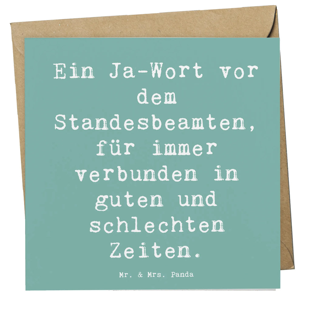 Deluxe Card Saying Ein Ja-Wort vor dem Standesbeamten, für immer verbunden in guten und schlechten Zeiten. Karte, Grußkarte, Klappkarte, Einladungskarte, Glückwunschkarte, Hochzeitskarte, Geburtstagskarte, Hochwertige Grußkarte, Hochwertige Klappkarte, Hochzeit, Hochzeitsgeschenk, Ehe, Hochzeitsfeier, Trauung, Trauungsgeschenk, Verlobungsfeier, Verlobungsgeschenk, Hochzeitsgeschenkideen, Hochzeitsgeschenke für Brautpaar