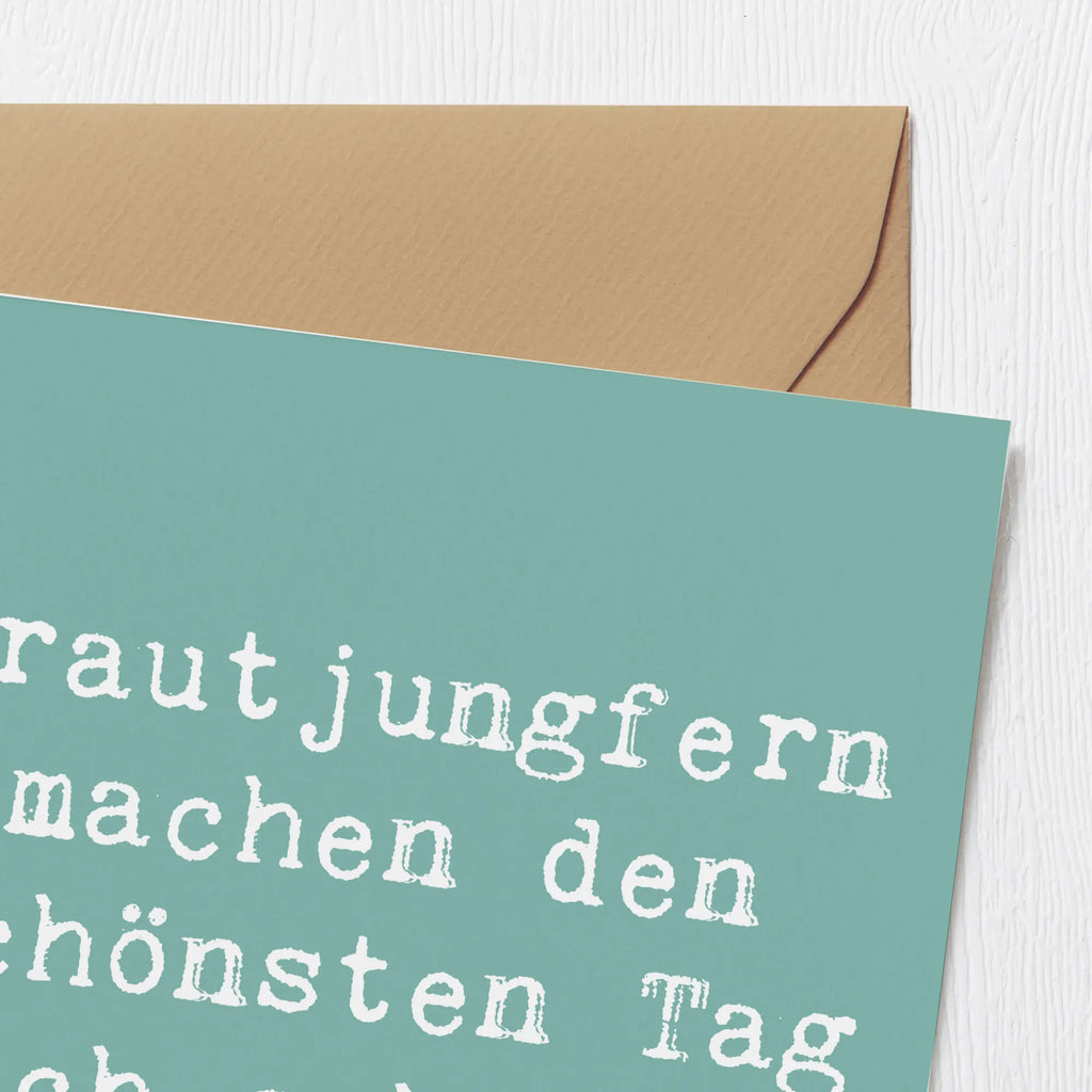 Deluxe Karte Brautjungfern machen den schönsten Tag noch schöner! Karte, Grußkarte, Klappkarte, Einladungskarte, Glückwunschkarte, Hochzeitskarte, Geburtstagskarte, Hochwertige Grußkarte, Hochwertige Klappkarte, Hochzeit, Hochzeitsgeschenk, Ehe, Hochzeitsfeier, Trauung, Trauungsgeschenk, Verlobungsfeier, Verlobungsgeschenk, Hochzeitsgeschenkideen, Hochzeitsgeschenke für Brautpaar