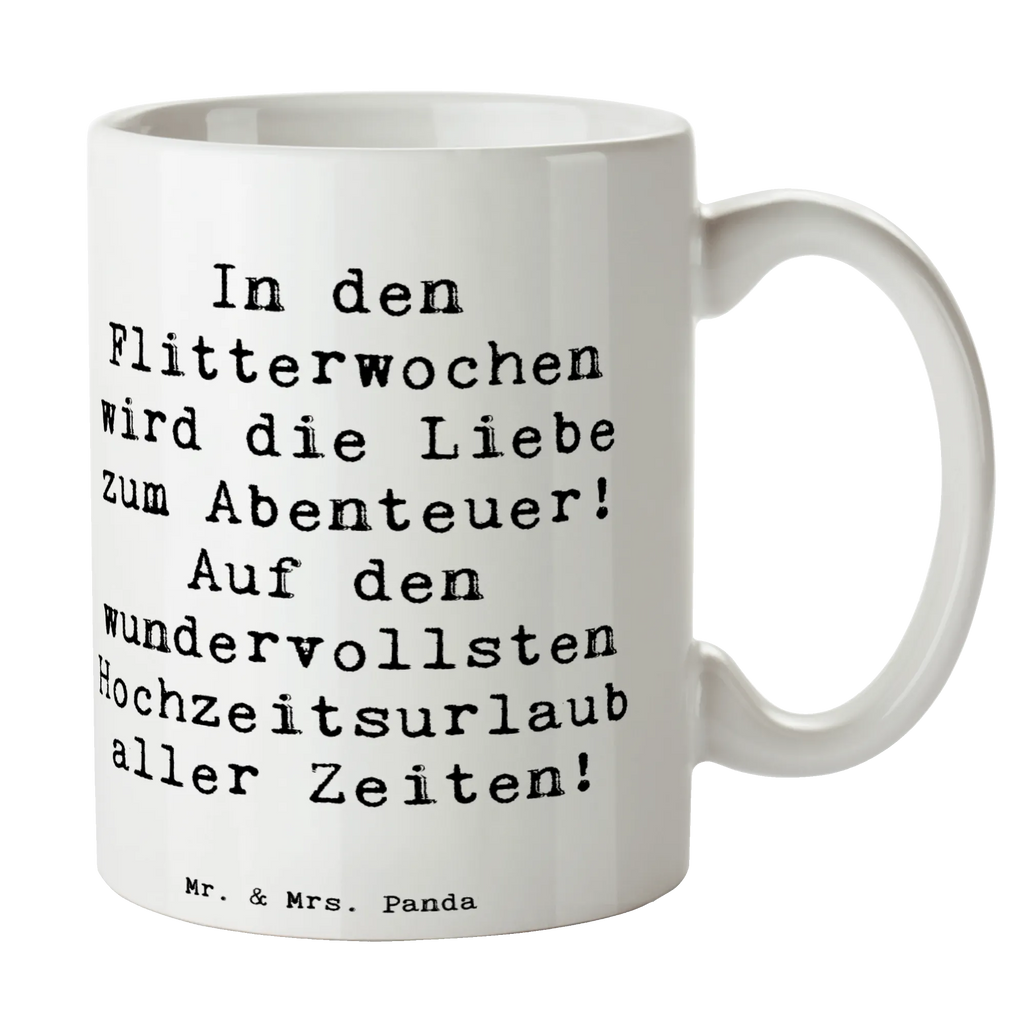 Tasse Spruch Flitterwochen Abenteuer Bürotasse, Tasse, Geschenktasse, Tasse mit Zitaten, Keramiktasse, Porzellantasse, Tasse mit Motiven, Teetasse, Kaffeetasse, Hochzeit, Hochzeitsgeschenk, Ehe, Hochzeitsfeier, Trauung, Trauungsgeschenk, Hochzeitskarte, Verlobungsfeier, Verlobungsgeschenk, Hochzeitsgeschenkideen, Hochzeitsgeschenke für Brautpaar