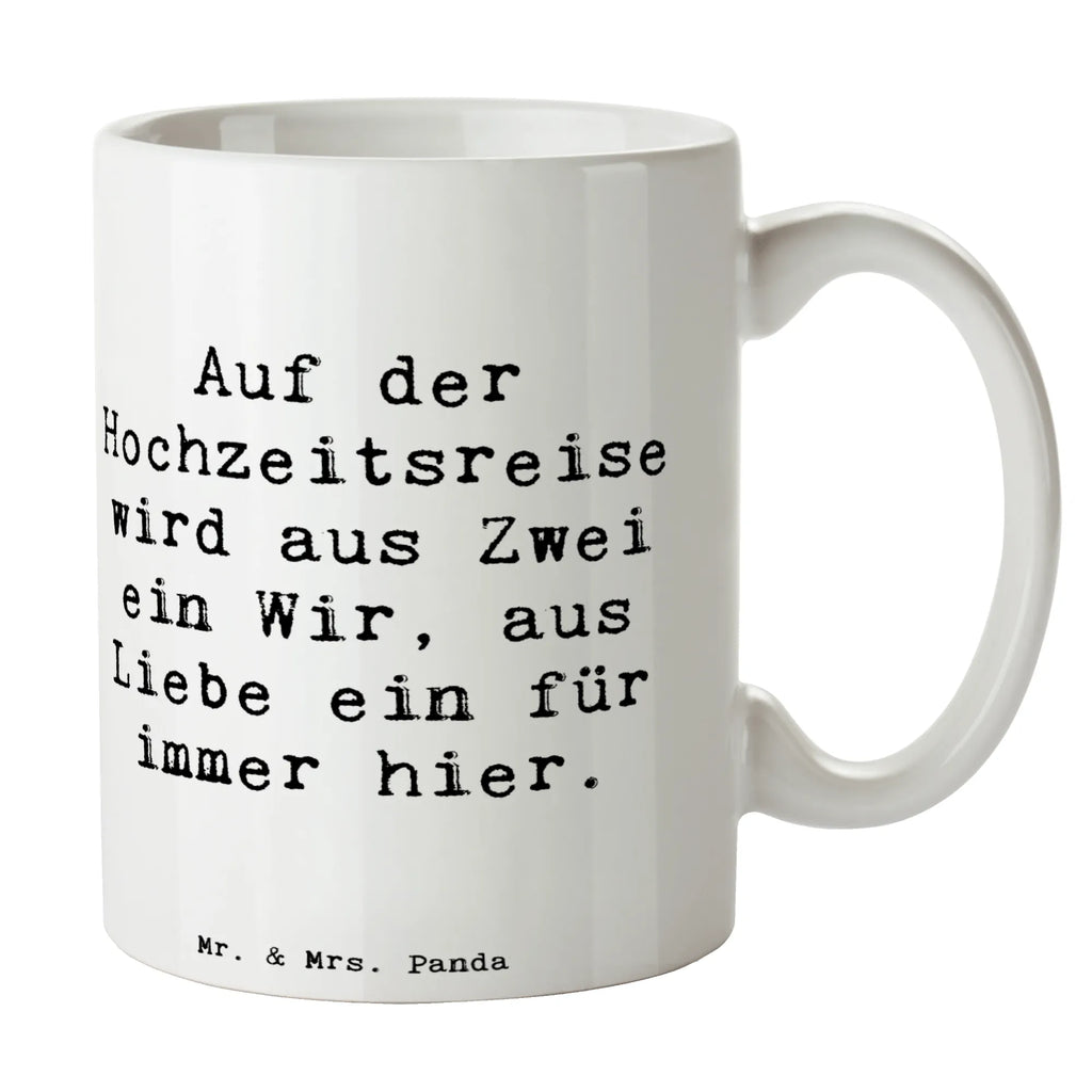 Mug Saying Auf der Hochzeitsreise wird aus Zwei ein Wir, aus Liebe ein für immer hier. Kaffeetasse, Tasse mit Motiven, Keramiktasse, Tasse, Tasse mit Zitaten, Bürotasse, Teetasse, Geschenktasse, Porzellantasse, Hochzeit, Hochzeitsgeschenk, Ehe, Hochzeitsfeier, Trauung, Trauungsgeschenk, Hochzeitskarte, Verlobungsfeier, Verlobungsgeschenk, Hochzeitsgeschenkideen, Hochzeitsgeschenke für Brautpaar