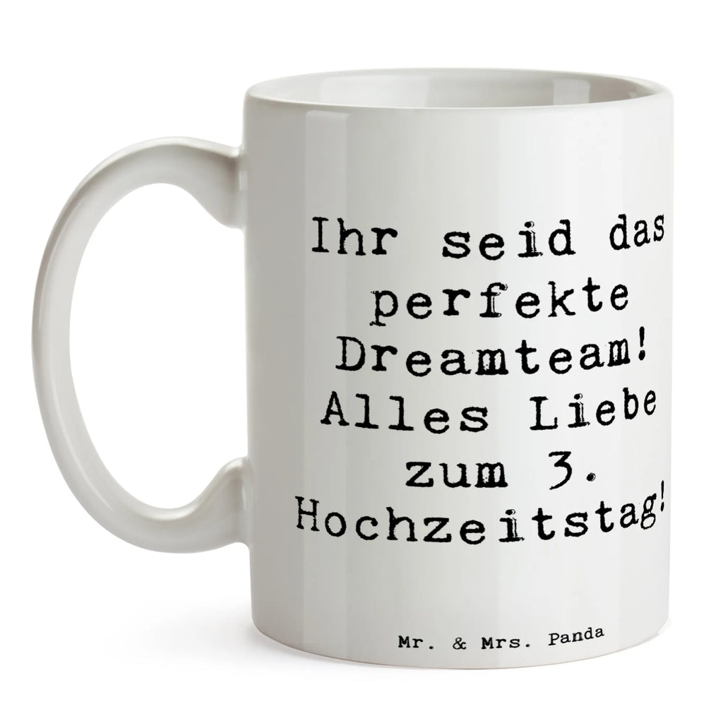 Tasse Spruch 3. Hochzeitstag Lederhochzeit Dreamteam Tasse mit Motiven, Bürotasse, Tasse mit Zitaten, Keramiktasse, Geschenktasse, Teetasse, Porzellantasse, Tasse, Kaffeetasse, Hochzeit, Hochzeitsgeschenk, Ehe, Hochzeitsfeier, Trauung, Trauungsgeschenk, Hochzeitskarte, Verlobungsfeier, Verlobungsgeschenk, Hochzeitsgeschenkideen, Hochzeitsgeschenke für Brautpaar