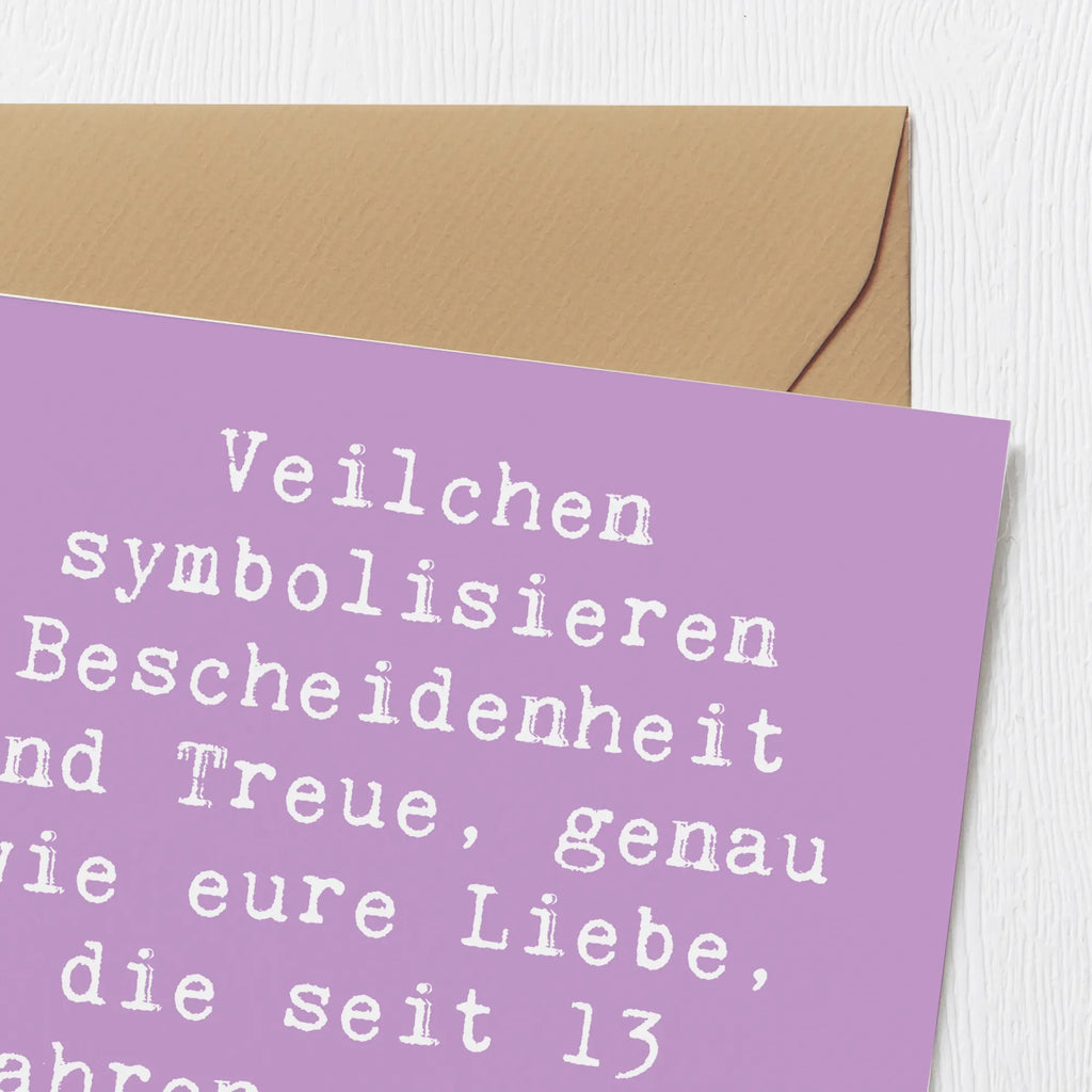 Deluxe Karte Spruch 13. Hochzeitstag Veilchenhochzeit Karte, Hochwertige Klappkarte, Hochzeitskarte, Geburtstagskarte, Klappkarte, Glückwunschkarte, Einladungskarte, Hochwertige Grußkarte, Grußkarte, Hochzeit, Hochzeitsgeschenk, Ehe, Hochzeitsfeier, Trauung, Trauungsgeschenk, Verlobungsfeier, Verlobungsgeschenk, Hochzeitsgeschenkideen, Hochzeitsgeschenke für Brautpaar