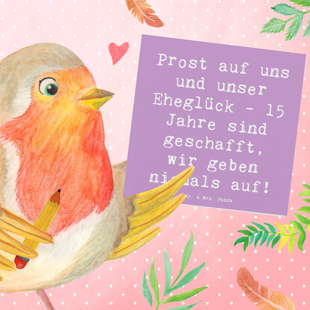 Deluxe Card Saying Prost auf uns und unser Eheglück - 15 Jahre sind geschafft, wir geben niemals auf! Grußkarte, Hochwertige Grußkarte, Hochwertige Klappkarte, Einladungskarte, Karte, Geburtstagskarte, Klappkarte, Glückwunschkarte, Hochzeitskarte, Hochzeit, Hochzeitsgeschenk, Ehe, Hochzeitsfeier, Trauung, Trauungsgeschenk, Verlobungsfeier, Verlobungsgeschenk, Hochzeitsgeschenkideen, Hochzeitsgeschenke für Brautpaar