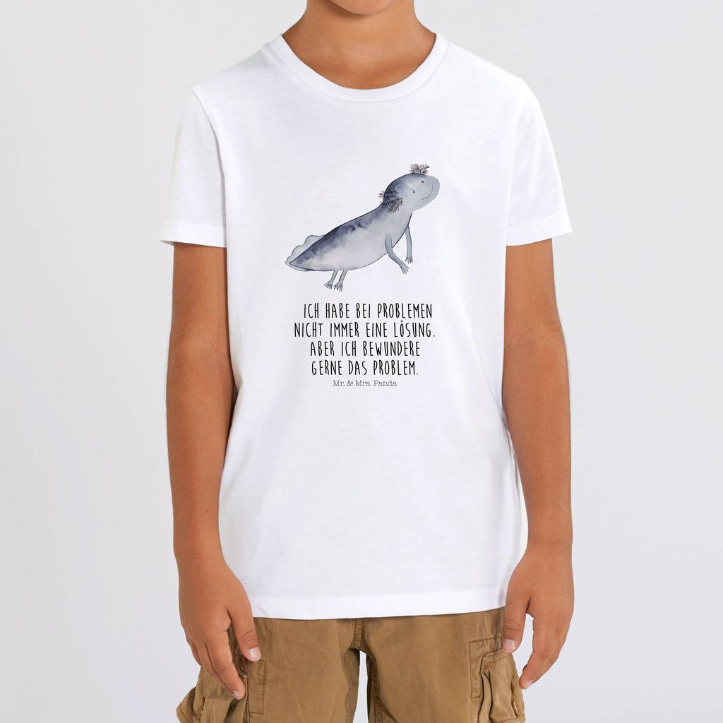 Organic Kinder T-Shirt Axolotl Schwimmen Kinder T-Shirt, Kinder T-Shirt Mädchen, Kinder T-Shirt Jungen, Axolotl, Molch, Axolot, Schwanzlurch, Lurch, Lurche, Problem, Probleme, Lösungen, Motivation