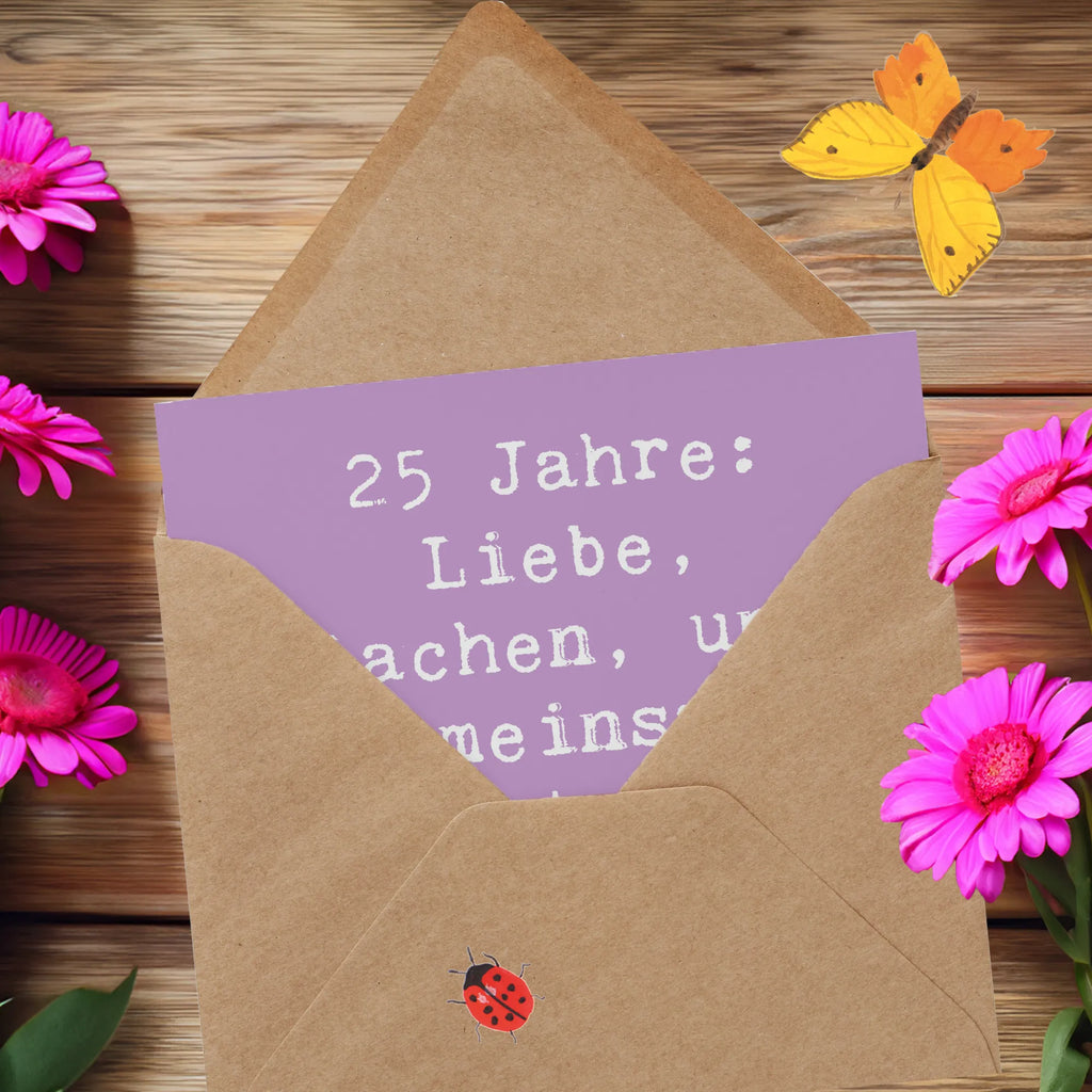 Deluxe Card Saying 25 Jahre: Liebe, Lachen, und gemeinsame Abenteuer! Prost auf die nächsten 25! Hochwertige Grußkarte, Glückwunschkarte, Einladungskarte, Hochzeitskarte, Grußkarte, Hochwertige Klappkarte, Geburtstagskarte, Klappkarte, Karte, Hochzeit, Hochzeitsgeschenk, Ehe, Hochzeitsfeier, Trauung, Trauungsgeschenk, Verlobungsfeier, Verlobungsgeschenk, Hochzeitsgeschenkideen, Hochzeitsgeschenke für Brautpaar