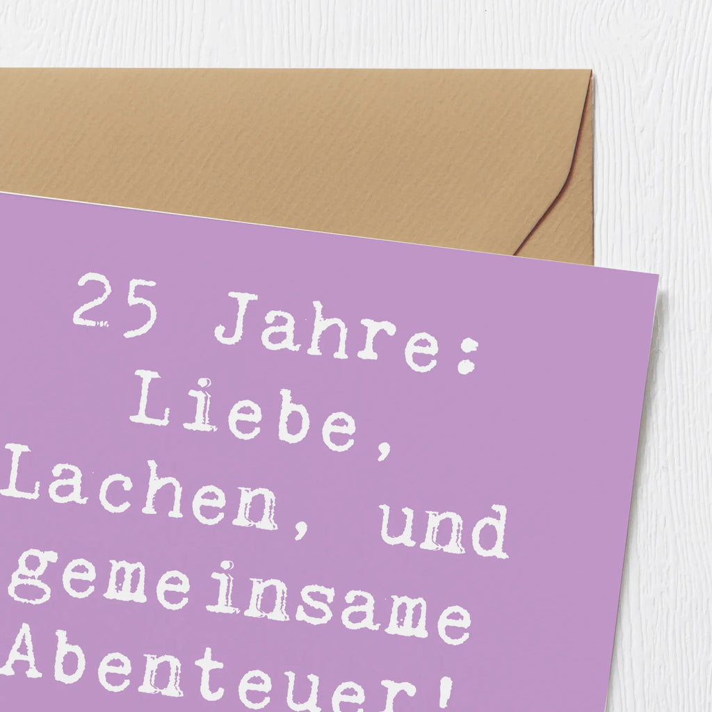Deluxe Card Saying 25 Jahre: Liebe, Lachen, und gemeinsame Abenteuer! Prost auf die nächsten 25! Hochwertige Grußkarte, Glückwunschkarte, Einladungskarte, Hochzeitskarte, Grußkarte, Hochwertige Klappkarte, Geburtstagskarte, Klappkarte, Karte, Hochzeit, Hochzeitsgeschenk, Ehe, Hochzeitsfeier, Trauung, Trauungsgeschenk, Verlobungsfeier, Verlobungsgeschenk, Hochzeitsgeschenkideen, Hochzeitsgeschenke für Brautpaar