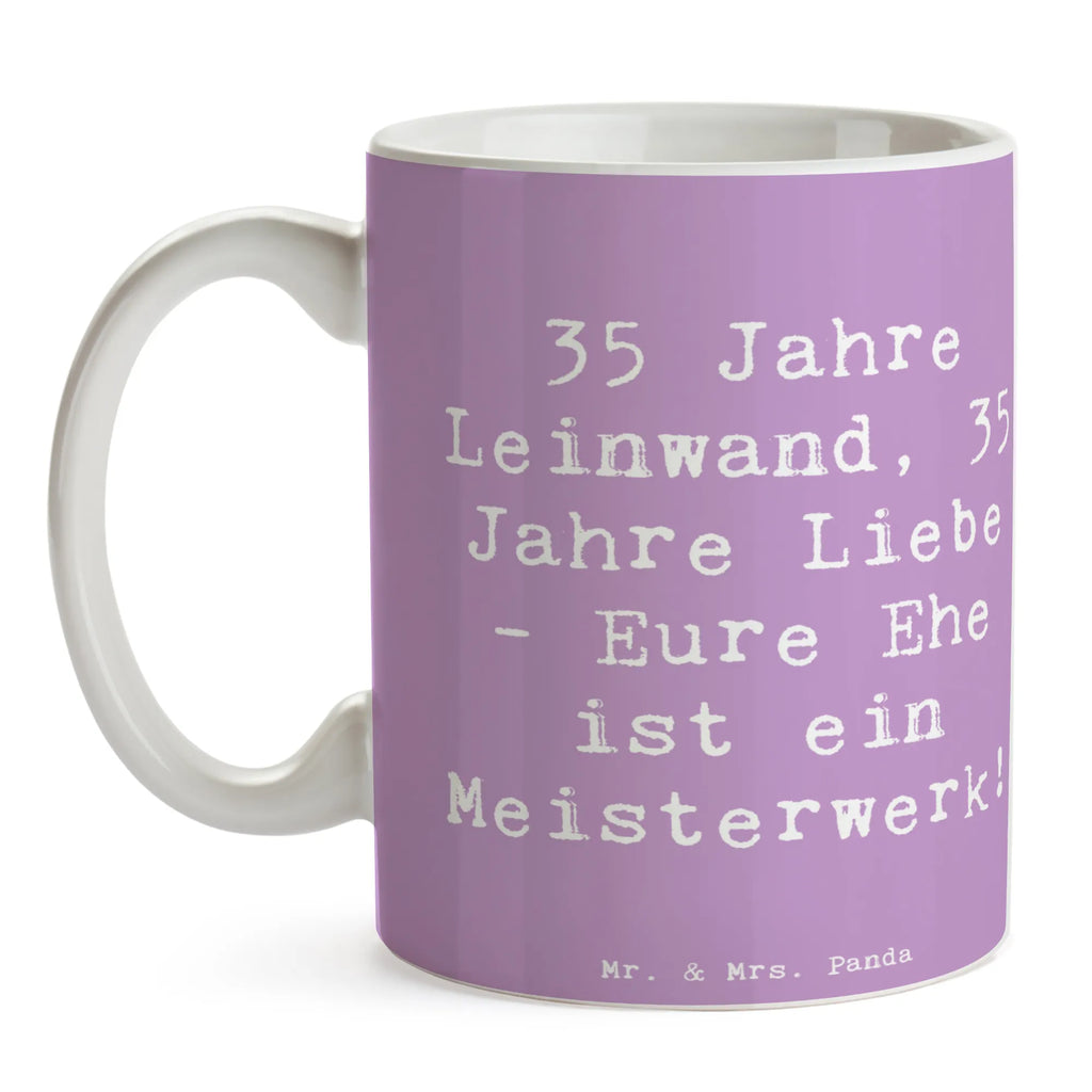 Mug Saying 35 Jahre Leinwand, 35 Jahre Liebe - Eure Ehe ist ein Meisterwerk! Teetasse, Bürotasse, Geschenktasse, Porzellantasse, Keramiktasse, Tasse mit Motiven, Tasse mit Zitaten, Kaffeetasse, Tasse, Hochzeit, Hochzeitsgeschenk, Ehe, Hochzeitsfeier, Trauung, Trauungsgeschenk, Hochzeitskarte, Verlobungsfeier, Verlobungsgeschenk, Hochzeitsgeschenkideen, Hochzeitsgeschenke für Brautpaar