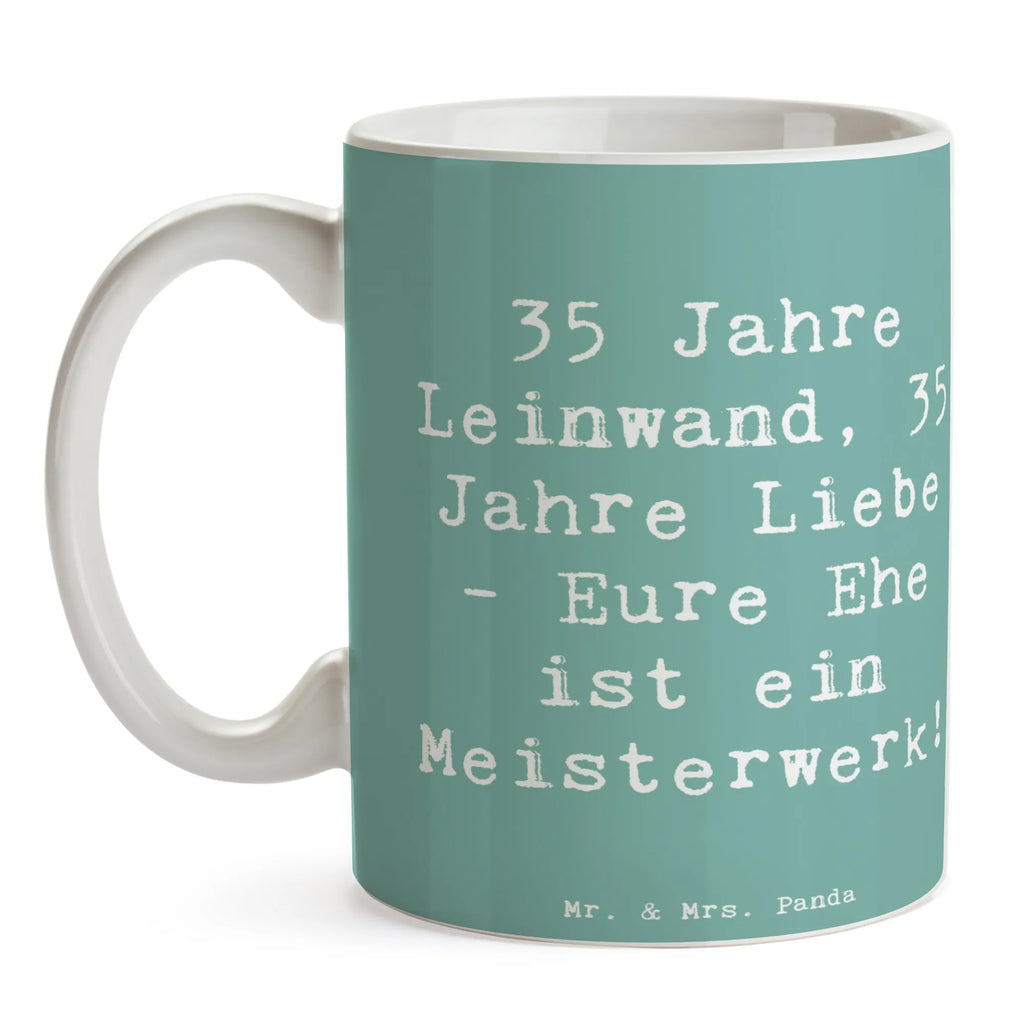 Mug Saying 35 Jahre Leinwand, 35 Jahre Liebe - Eure Ehe ist ein Meisterwerk! Teetasse, Bürotasse, Geschenktasse, Porzellantasse, Keramiktasse, Tasse mit Motiven, Tasse mit Zitaten, Kaffeetasse, Tasse, Hochzeit, Hochzeitsgeschenk, Ehe, Hochzeitsfeier, Trauung, Trauungsgeschenk, Hochzeitskarte, Verlobungsfeier, Verlobungsgeschenk, Hochzeitsgeschenkideen, Hochzeitsgeschenke für Brautpaar