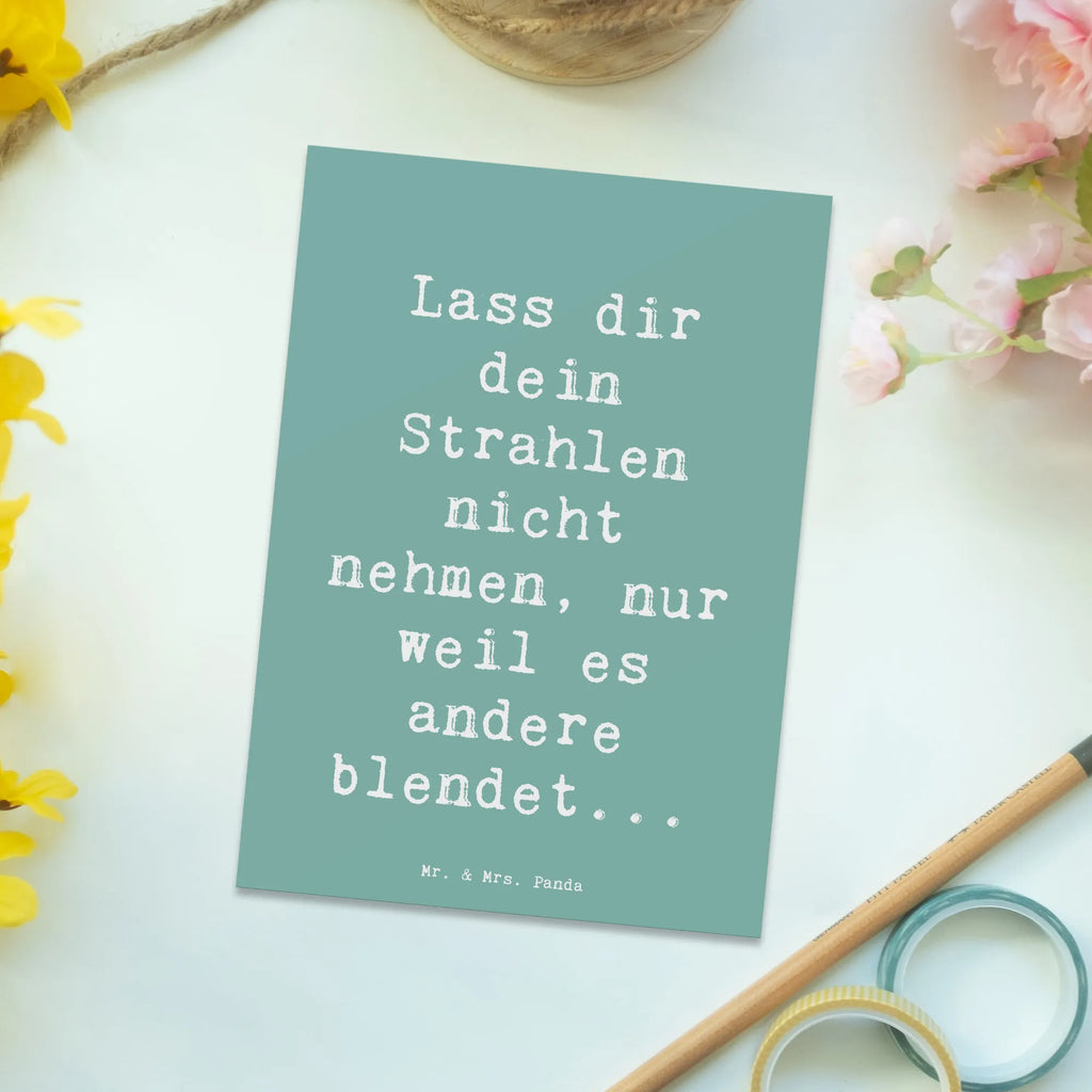 Postkarte Spruch Selbstvertrauen Strahlen Postkarte, Geschenkkarte, Ansichtskarten, Einladung, Ansichtskarte, Einladung Geburtstag, Einladungskarten Geburtstag, Karte, Geburtstagskarte, Grußkarte, Einladungskarte, Dankeskarte