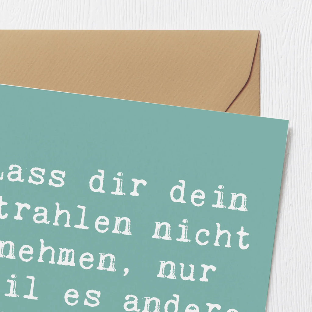Deluxe Karte Spruch Selbstvertrauen Strahlen Klappkarte, Grußkarte, Hochzeitskarte, Glückwunschkarte, Geburtstagskarte, Einladungskarte, Karte, Hochwertige Klappkarte, Hochwertige Grußkarte