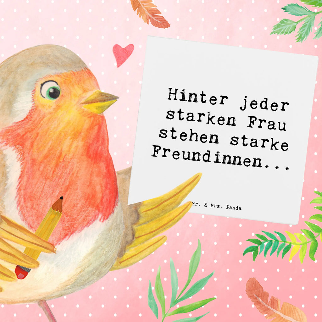 Deluxe Card Saying Hinter jeder starken Frau stehen starke Freundinnen... Hochwertige Klappkarte, Klappkarte, Geburtstagskarte, Hochwertige Grußkarte, Karte, Grußkarte, Glückwunschkarte, Hochzeitskarte, Einladungskarte, sprüche, zitate, spruch kollektion, inspiration, motivation, lebensweisheiten, geschenkideen, wanddeko, wohnaccessoires, sprüche sammlung, schöne sprüche, glück, liebe, freude, lächeln, alltag verschönern, nachhaltige geschenke, dekoration, kreativ, einzigartig, shopify, mr and mrs panda