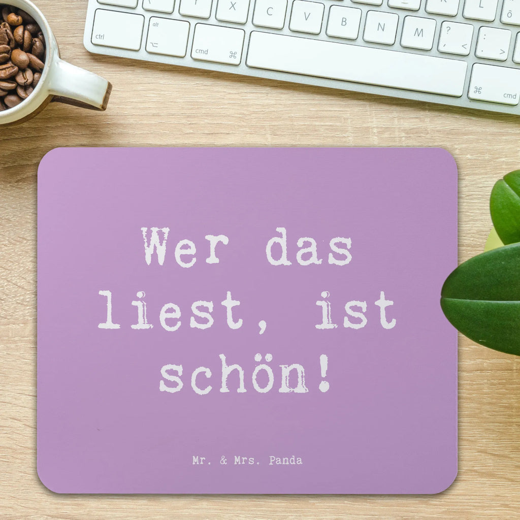 Mouse mat Saying Wer das liest, ist schön! Arbeitszimmer, Mauspad Büro, Mauspad, PC Zubehör, Büroausstattung, Mousepad, Designer Mauspad, Computer zubehör, Einzigartiges Mauspad, Mausunterlage