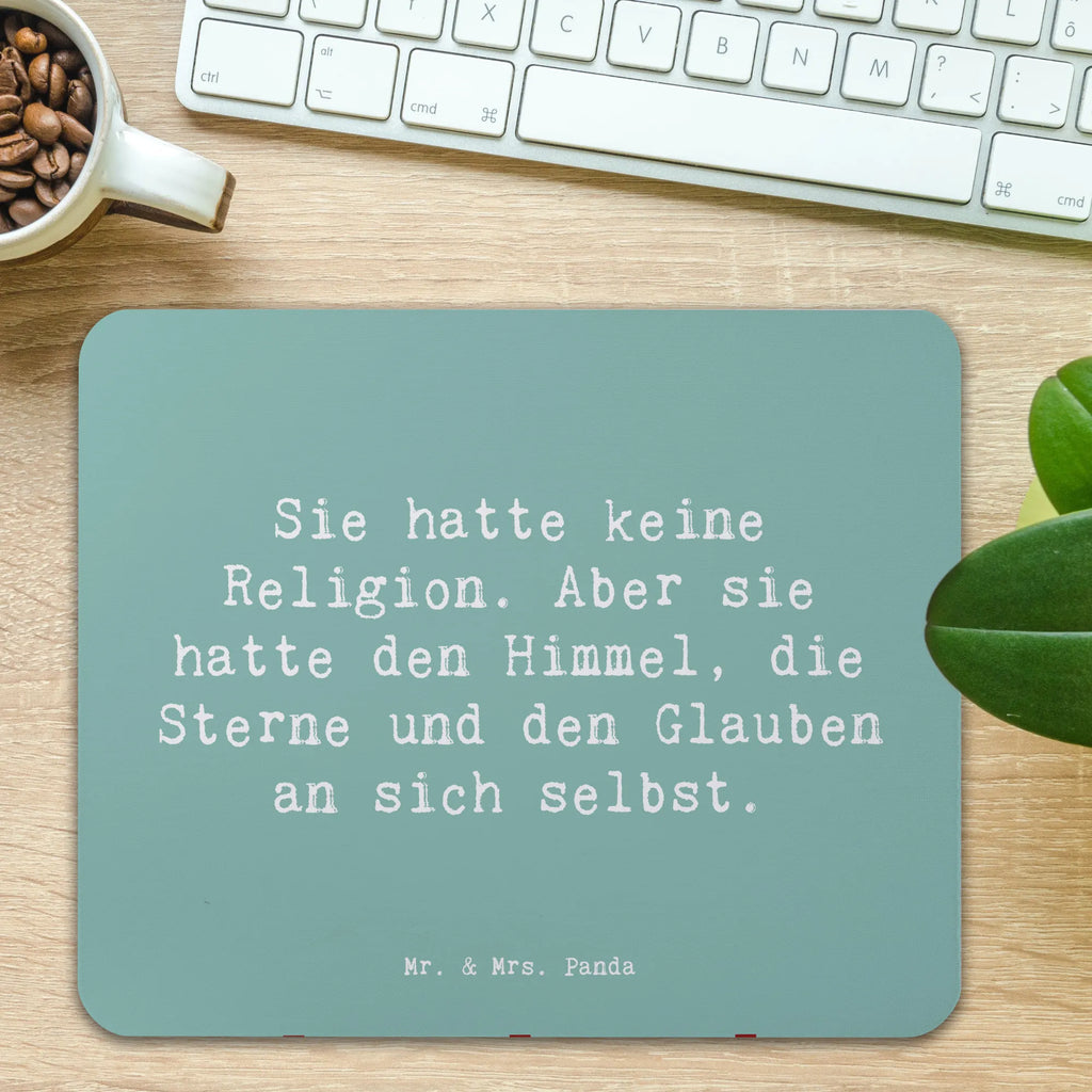 Mouse mat Saying Sie hatte keine Religion. Aber sie hatte den Himmel, die Sterne und den Glauben an sich selbst. Einzigartiges Mauspad, Arbeitszimmer, Mauspad Büro, Computer zubehör, Mousepad, Designer Mauspad, Mausunterlage, Büroausstattung, Mauspad, PC Zubehör