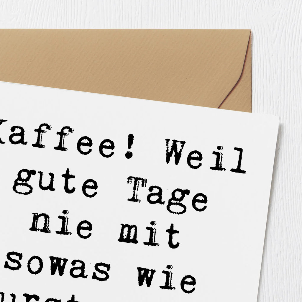 Deluxe Karte Spruch Freude am Kaffee Grußkarte, Hochwertige Klappkarte, Glückwunschkarte, Karte, Geburtstagskarte, Einladungskarte, Hochwertige Grußkarte, Klappkarte, Hochzeitskarte