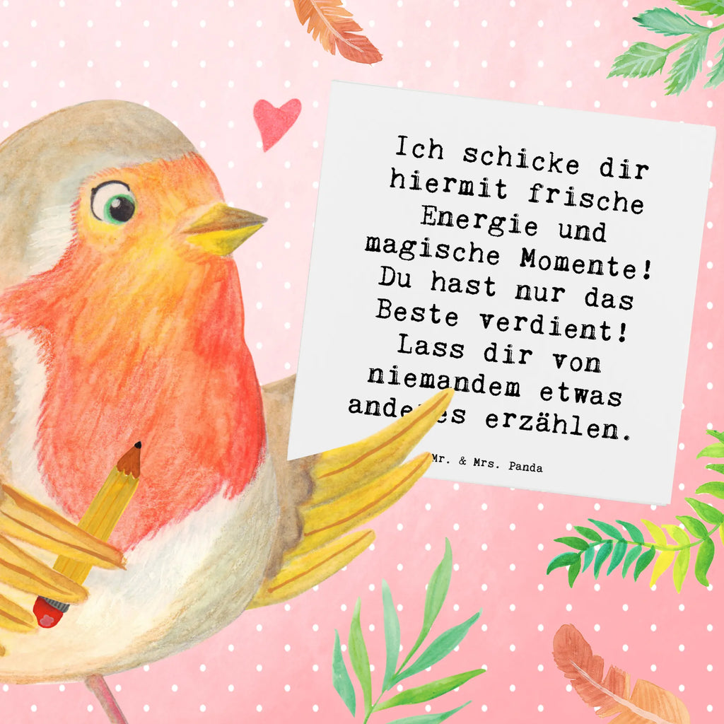 Deluxe Karte Spruch Freude und Energie Hochwertige Klappkarte, Hochzeitskarte, Hochwertige Grußkarte, Karte, Klappkarte, Geburtstagskarte, Grußkarte, Glückwunschkarte, Einladungskarte