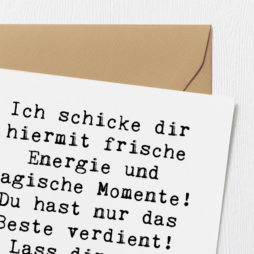 Deluxe Karte Spruch Freude und Energie Hochwertige Klappkarte, Hochzeitskarte, Hochwertige Grußkarte, Karte, Klappkarte, Geburtstagskarte, Grußkarte, Glückwunschkarte, Einladungskarte