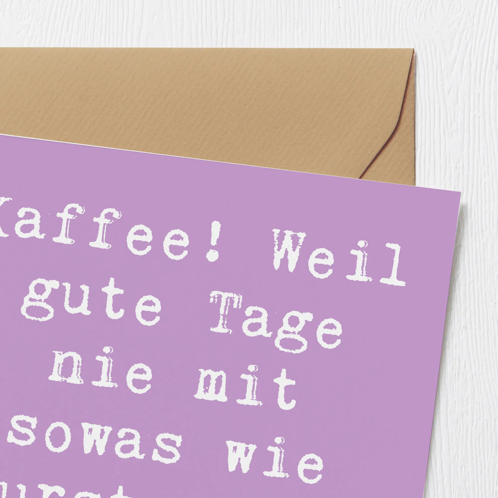 Deluxe Karte Spruch Freude am Kaffee Grußkarte, Hochwertige Klappkarte, Glückwunschkarte, Karte, Geburtstagskarte, Einladungskarte, Hochwertige Grußkarte, Klappkarte, Hochzeitskarte