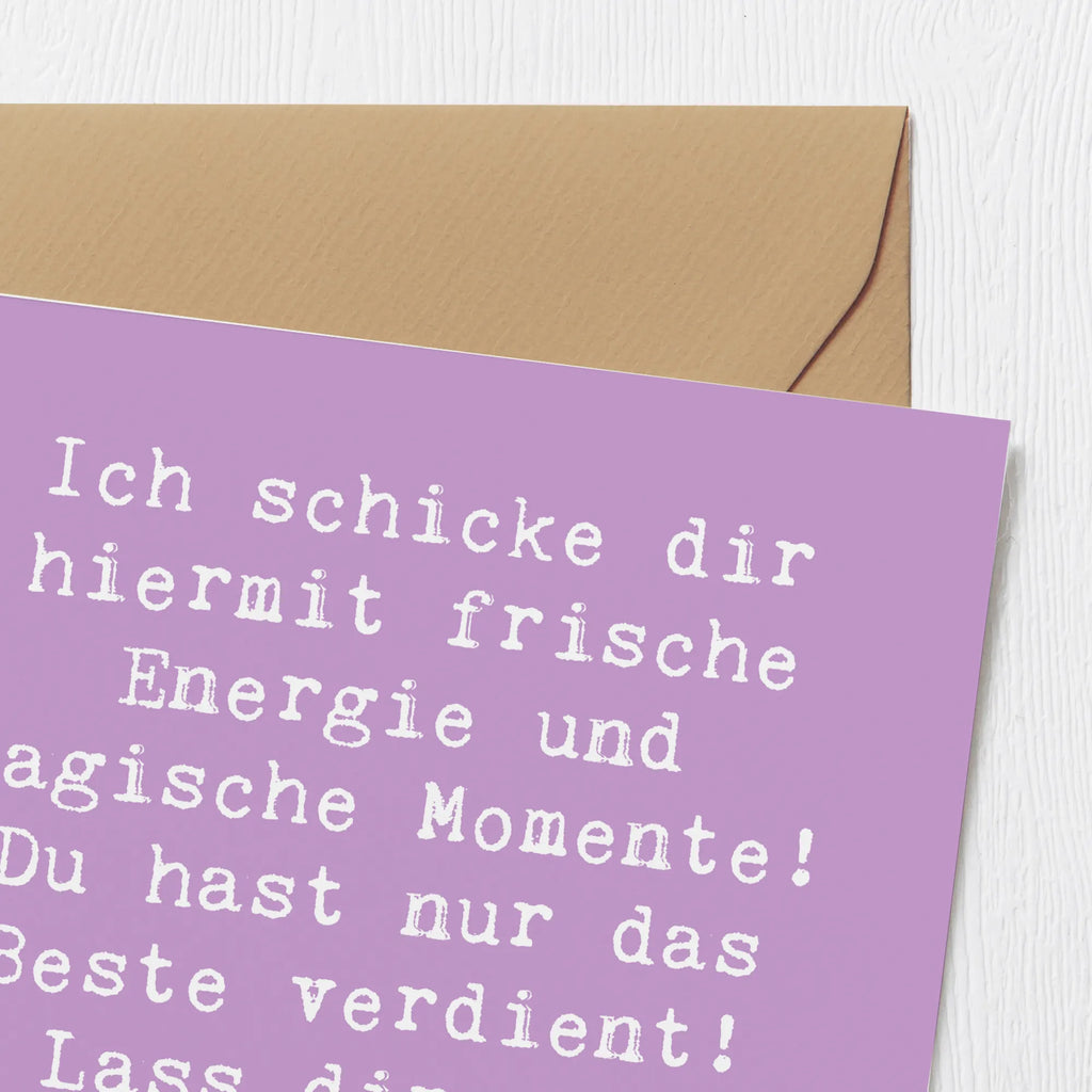Deluxe Karte Spruch Freude und Energie Hochwertige Klappkarte, Hochzeitskarte, Hochwertige Grußkarte, Karte, Klappkarte, Geburtstagskarte, Grußkarte, Glückwunschkarte, Einladungskarte