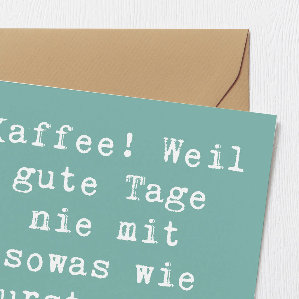 Deluxe Karte Spruch Freude am Kaffee Grußkarte, Hochwertige Klappkarte, Glückwunschkarte, Karte, Geburtstagskarte, Einladungskarte, Hochwertige Grußkarte, Klappkarte, Hochzeitskarte
