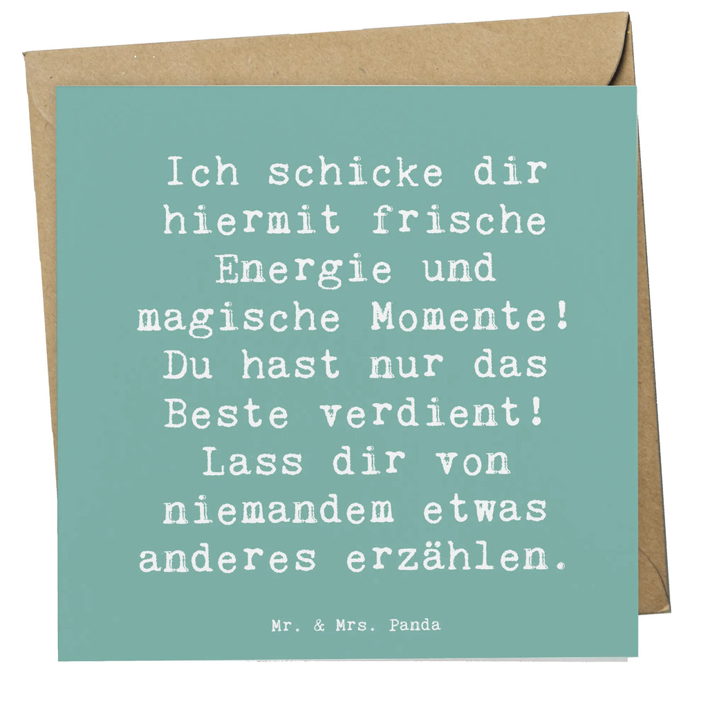 Deluxe Karte Spruch Freude und Energie Hochwertige Klappkarte, Hochzeitskarte, Hochwertige Grußkarte, Karte, Klappkarte, Geburtstagskarte, Grußkarte, Glückwunschkarte, Einladungskarte