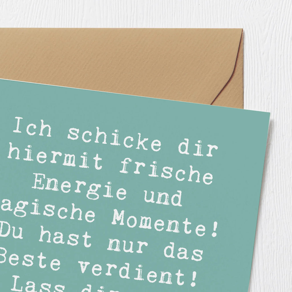 Deluxe Karte Spruch Freude und Energie Hochwertige Klappkarte, Hochzeitskarte, Hochwertige Grußkarte, Karte, Klappkarte, Geburtstagskarte, Grußkarte, Glückwunschkarte, Einladungskarte