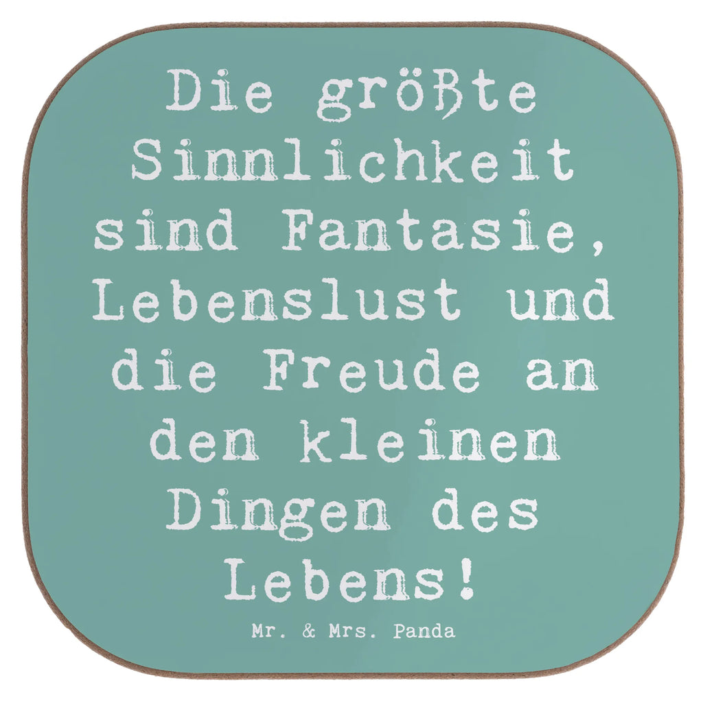 Square coaster Saying Die größte Sinnlichkeit sind Fantasie, Lebenslust und die Freude an den kleinen Dingen des Lebens! Untersetzer Gläser, Untersetzer Holz, Getränkeuntersetzer, Bierdeckel, Korkuntersetzer, Glasuntersetzer, Untersetzer, Holzuntersetzer, Untersetzer aus Holz, Tassen Untersetzer, Untersetzer Design, Untersetzer für Gläser, sprüche, zitate, spruch kollektion, inspiration, motivation, lebensweisheiten, geschenkideen, wanddeko, wohnaccessoires, sprüche sammlung, schöne sprüche, glück, liebe, freude, lächeln, alltag verschönern, nachhaltige geschenke, dekoration, kreativ, einzigartig, shopify, mr and mrs panda