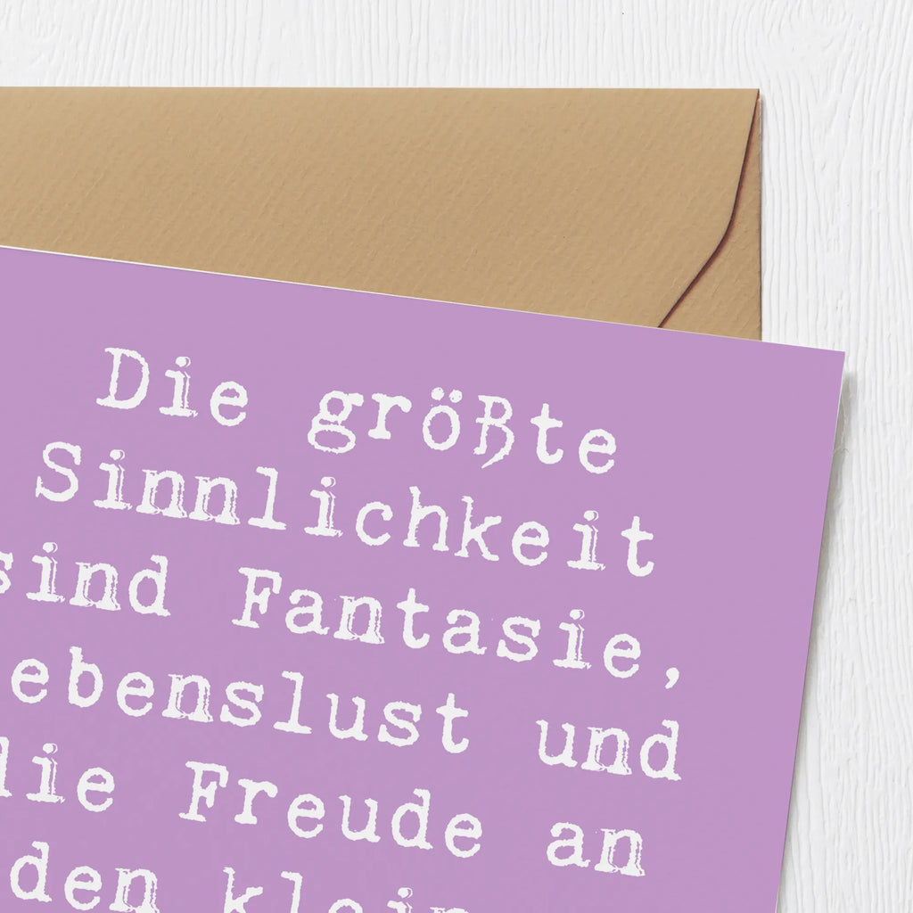 Deluxe Karte Spruch Sinnlichkeit und Freude Grußkarte, Karte, Hochwertige Klappkarte, Klappkarte, Hochwertige Grußkarte, Hochzeitskarte, Glückwunschkarte, Einladungskarte, Geburtstagskarte