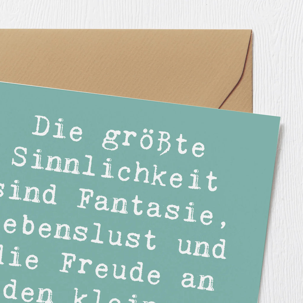 Deluxe Karte Spruch Sinnlichkeit und Freude Grußkarte, Karte, Hochwertige Klappkarte, Klappkarte, Hochwertige Grußkarte, Hochzeitskarte, Glückwunschkarte, Einladungskarte, Geburtstagskarte