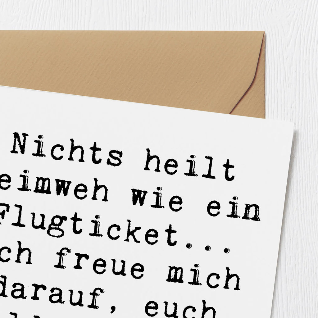 Deluxe Karte Spruch Heimweh Ticket Hochzeitskarte, Hochwertige Grußkarte, Einladungskarte, Geburtstagskarte, Grußkarte, Klappkarte, Glückwunschkarte, Karte, Hochwertige Klappkarte