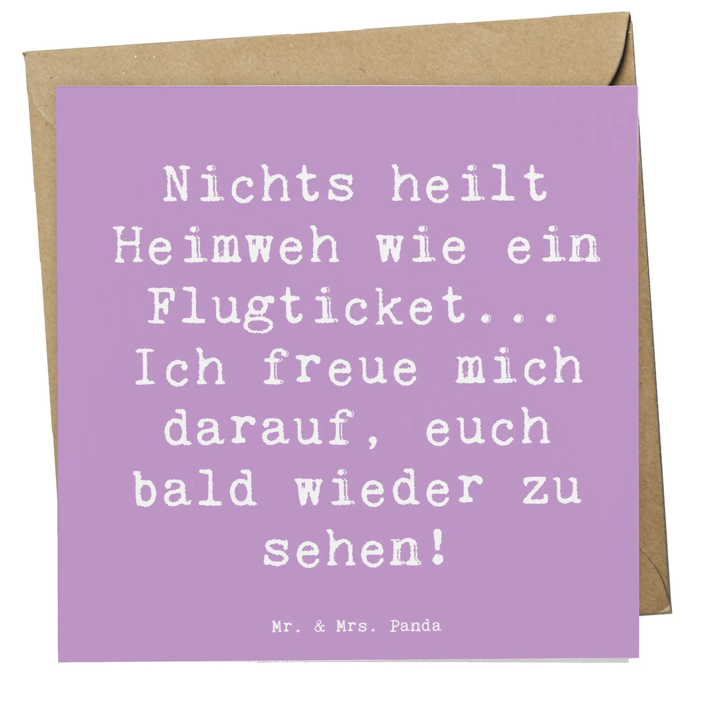 Deluxe Karte Spruch Heimweh Ticket Hochzeitskarte, Hochwertige Grußkarte, Einladungskarte, Geburtstagskarte, Grußkarte, Klappkarte, Glückwunschkarte, Karte, Hochwertige Klappkarte