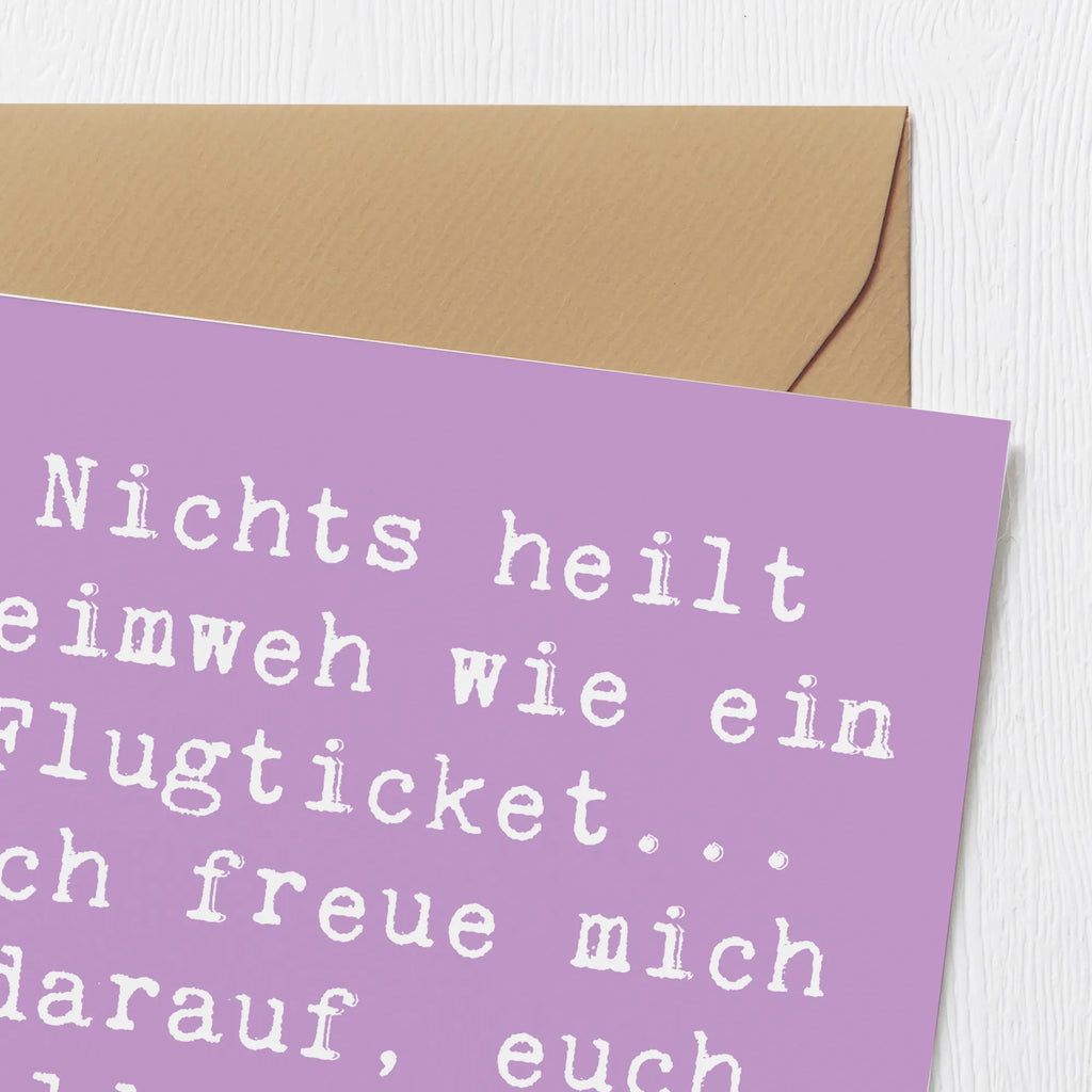 Deluxe Karte Spruch Heimweh Ticket Hochzeitskarte, Hochwertige Grußkarte, Einladungskarte, Geburtstagskarte, Grußkarte, Klappkarte, Glückwunschkarte, Karte, Hochwertige Klappkarte