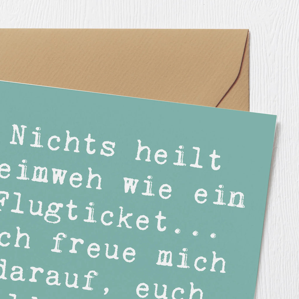 Deluxe Karte Spruch Heimweh Ticket Hochzeitskarte, Hochwertige Grußkarte, Einladungskarte, Geburtstagskarte, Grußkarte, Klappkarte, Glückwunschkarte, Karte, Hochwertige Klappkarte