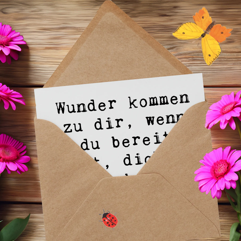 Deluxe Karte Spruch Wunder Hingabe Grußkarte, Hochwertige Grußkarte, Geburtstagskarte, Karte, Hochwertige Klappkarte, Klappkarte, Glückwunschkarte, Hochzeitskarte, Einladungskarte
