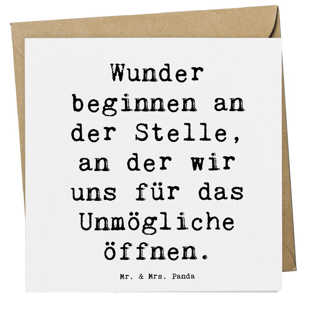Deluxe Card Saying Wunder beginnen an der Stelle, an der wir uns für das Unmögliche öffnen. Grußkarte, Glückwunschkarte, Hochwertige Klappkarte, Geburtstagskarte, Hochzeitskarte, Hochwertige Grußkarte, Karte, Klappkarte, Einladungskarte
