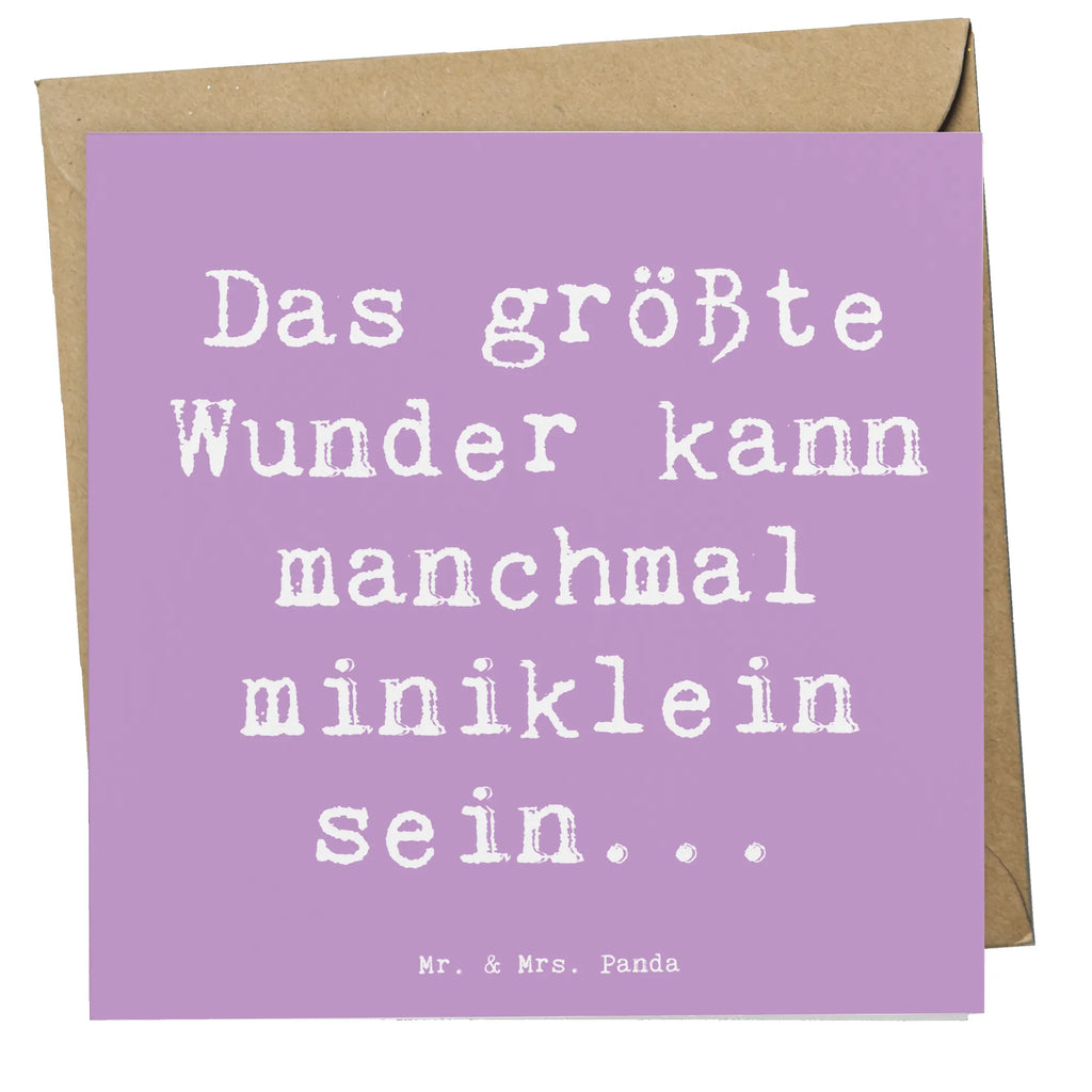 Deluxe Card Saying Das größte Wunder kann manchmal miniklein sein... weihnachtskarte, Dankeskarte, Grußkarte, Karte, Glückwunschkarte, Hochwertige Klappkarte, sprüche karten, Geschenkkarte, Einladungskarte, Geburtstagskarte, Gutscheinkarte, Hochwertige Grußkarte, Hochzeitskarte, abschiedskarte, quadratische karte, Klappkarte, lustige karten, geburtskarte, dekoration, sprüche, zitate, spruch kollektion, inspiration, motivation, lebensweisheiten, geschenkideen, wanddeko, wohnaccessoires, sprüche sammlung, schöne sprüche, glück, liebe, freude, lächeln, alltag verschönern, nachhaltige geschenke, kreativ, einzigartig, shopify, mr and mrs panda