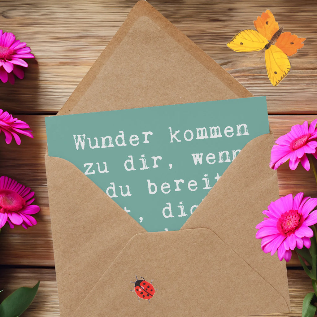 Deluxe Karte Spruch Wunder Hingabe Grußkarte, Hochwertige Grußkarte, Geburtstagskarte, Karte, Hochwertige Klappkarte, Klappkarte, Glückwunschkarte, Hochzeitskarte, Einladungskarte