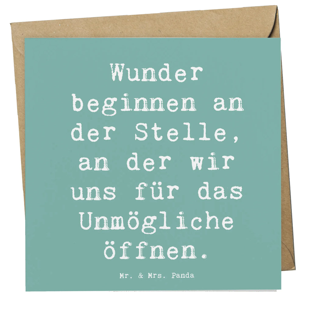 Deluxe Card Saying Wunder beginnen an der Stelle, an der wir uns für das Unmögliche öffnen. Grußkarte, Glückwunschkarte, Hochwertige Klappkarte, Geburtstagskarte, Hochzeitskarte, Hochwertige Grußkarte, Karte, Klappkarte, Einladungskarte