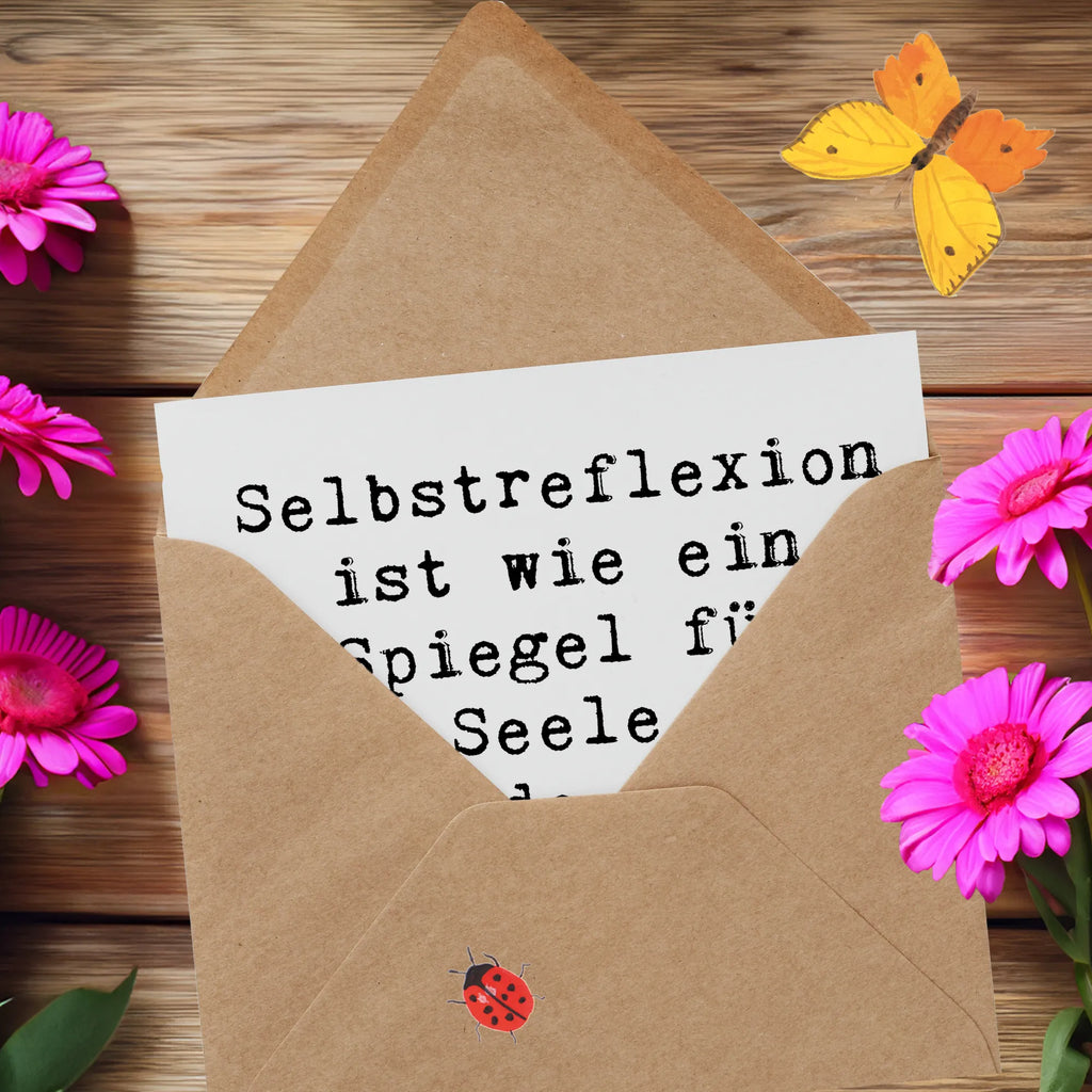 Deluxe Card Saying Selbstreflexion ist wie ein Spiegel für die Seele - zu schade, dass meiner immer beschlagen ist. Karte, Einladungskarte, Klappkarte, Hochwertige Klappkarte, Grußkarte, Hochwertige Grußkarte, Hochzeitskarte, Geburtstagskarte, Glückwunschkarte